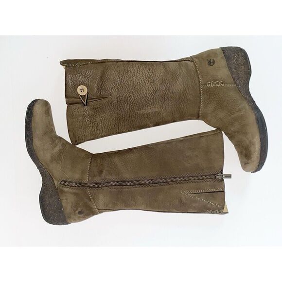 TIMBERLAND Paxton Tall Boots Suede Leather Side Zip Wedge Outdoor Comfort Size 6 - Picture 15 of 16